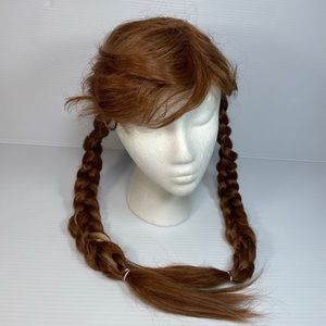 WIG Princess Anna Frozen Amine Wig Brunette Brown Cosplay Party 18" Braids